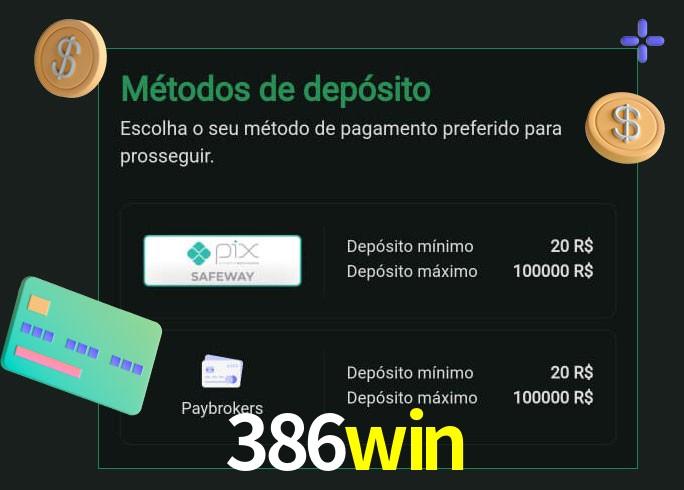 O cassino 386win oferece uma grande variedade de métodos de pagamento